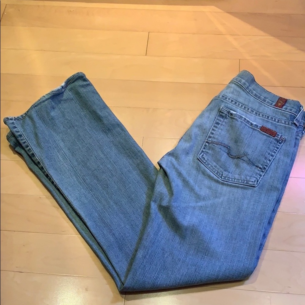 7 for all mankind bootcut jeans in light wash
